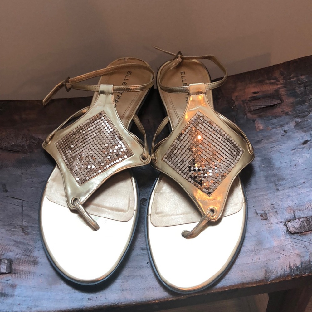 Ellen Tracy Gold Metallic Sandals